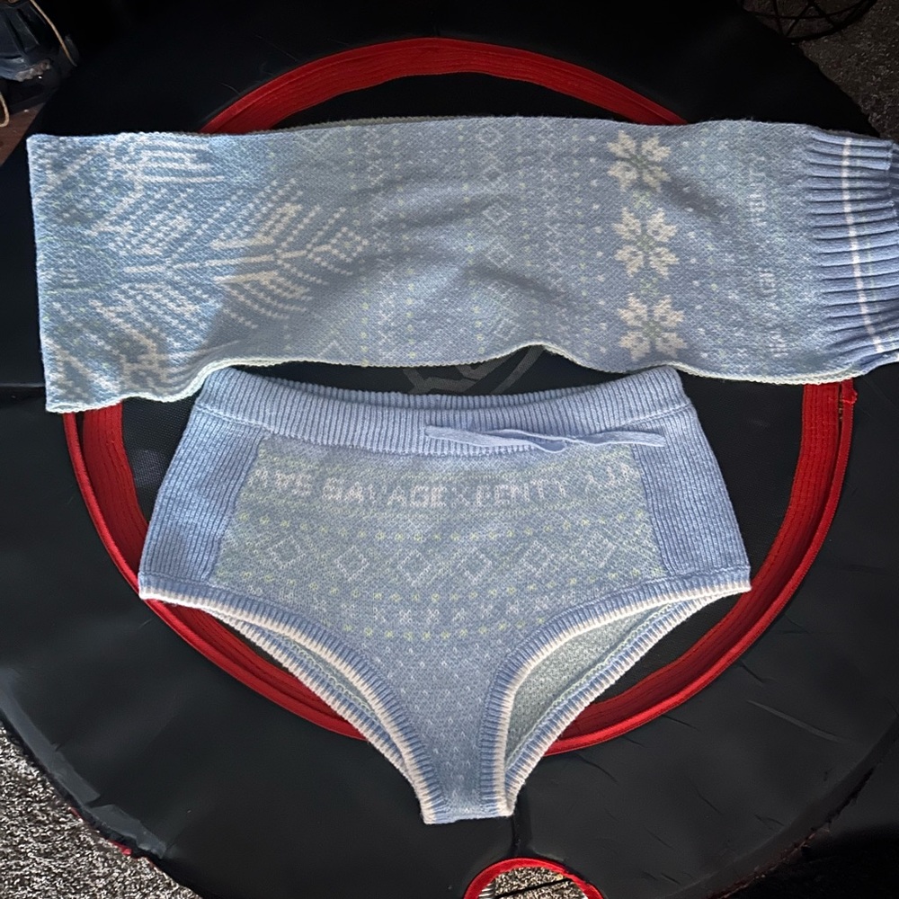 Savage X Fenty Light Blue Knit Panties